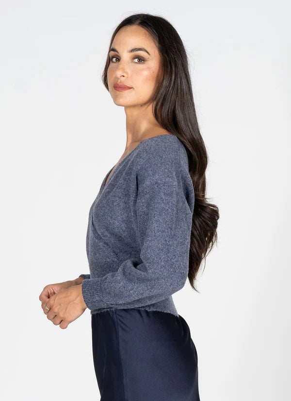 L/S Wrap Knit Sweater