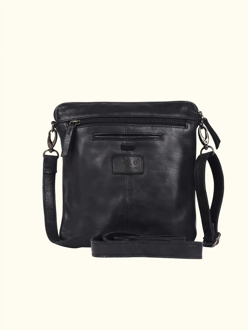 Matilde Washed Leather Bag in Black
