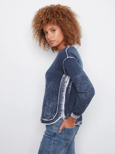 Cotton Crew Neck Sweater - Midnight