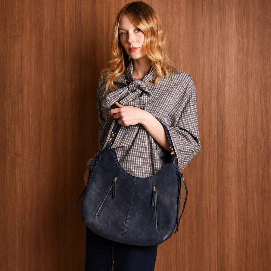 Clover Hobo Bag in Navy