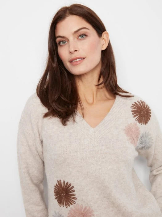 Long sleeve V-neck oversized sweater