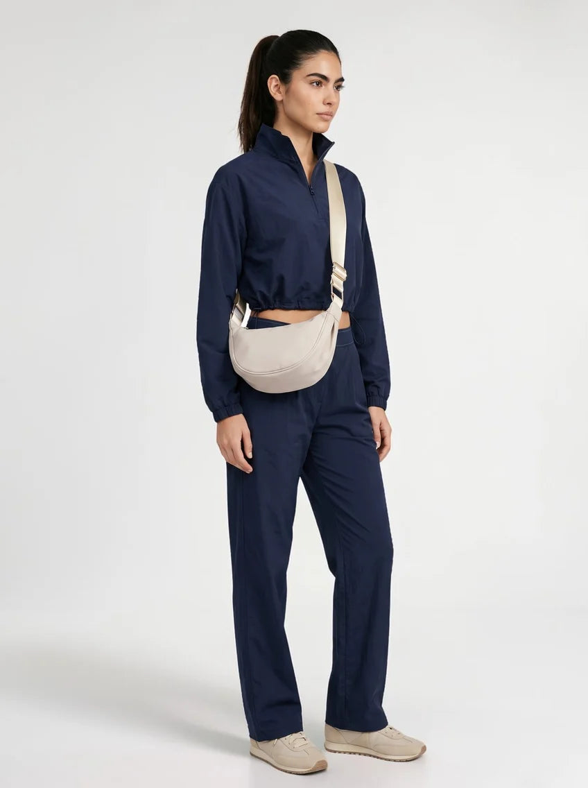 LUNA Nylon Crossbody Bag - Creme
