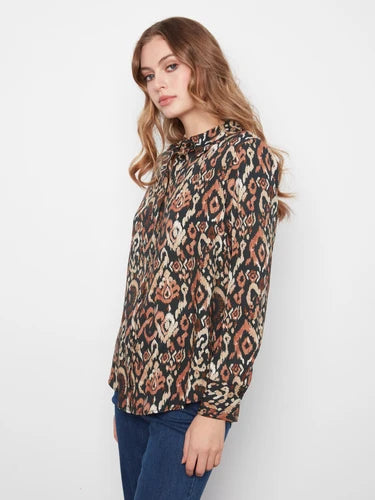 Printed Button-Up Shirt - Kaia