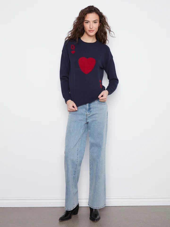 Queen of Hearts crew neck sweater