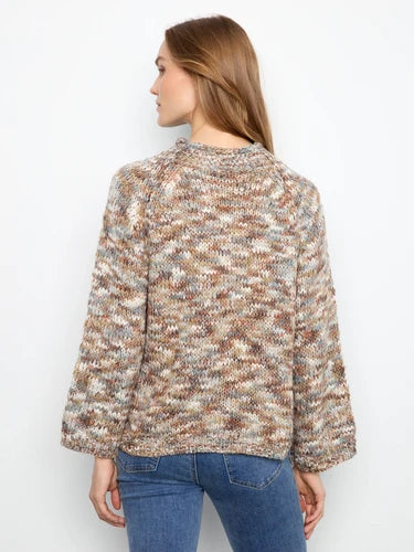 Space Dye Mock Neck Knit Sweater - Verveine