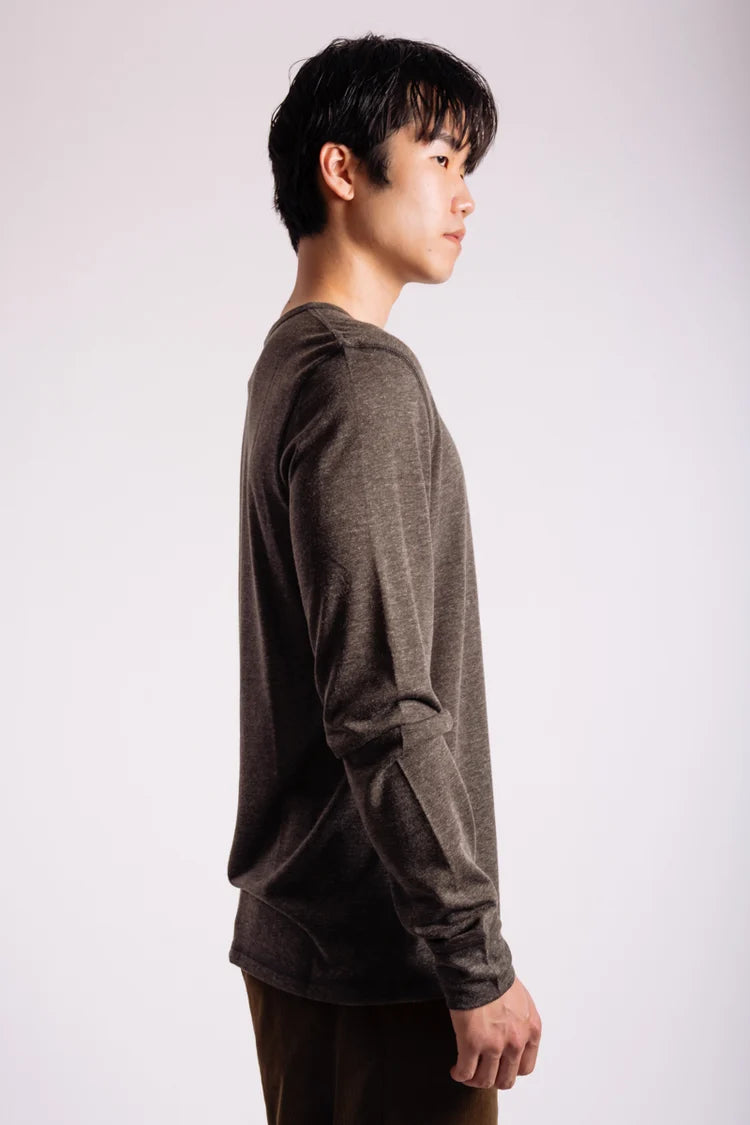 Heathered Thermal L/S - Heather brown