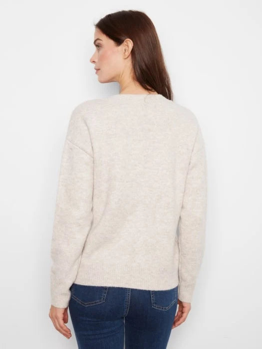 Long sleeve V-neck oversized sweater