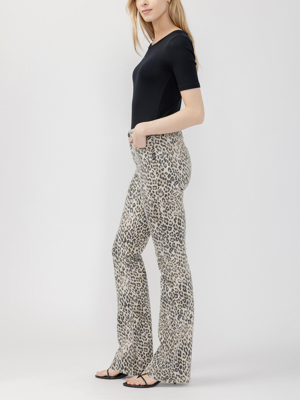 Avery Bootcut Jeans Tan Leopard