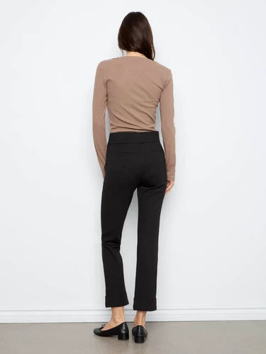 Cuffed Ponte Pants - Black