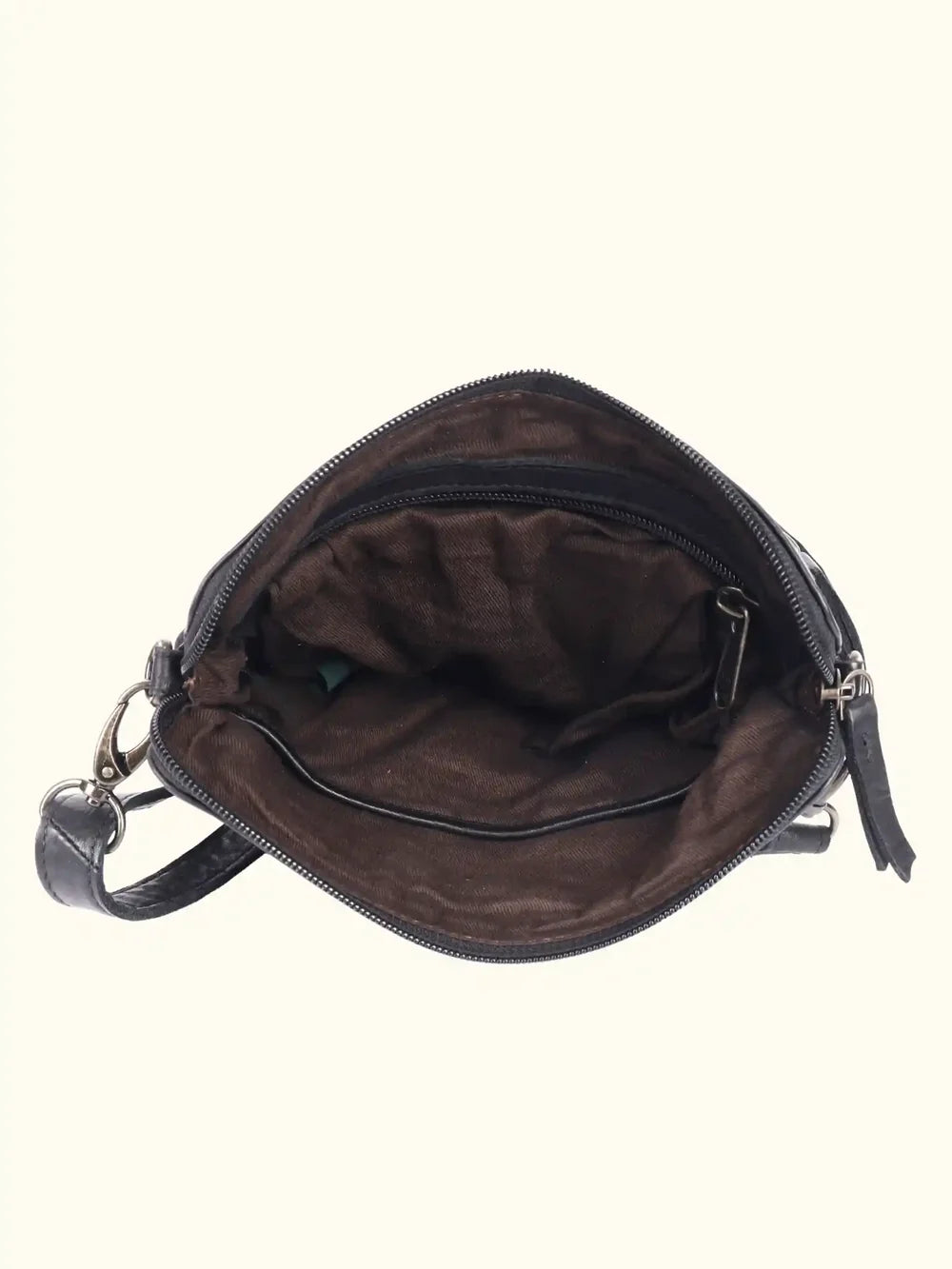 Matilde Washed Leather Bag in Black