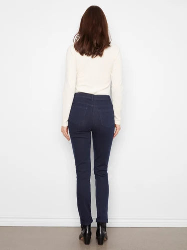 Cuffed Hem Jeans - Blue Black