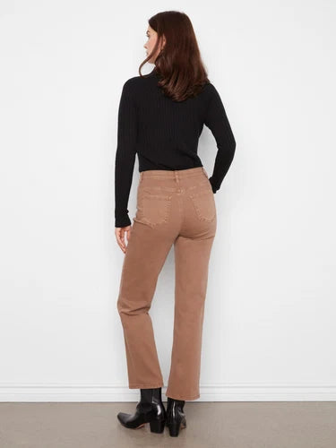Straight Leg Twill Pants - Truffle