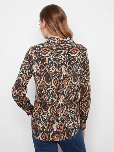 Printed Button-Up Shirt - Kaia
