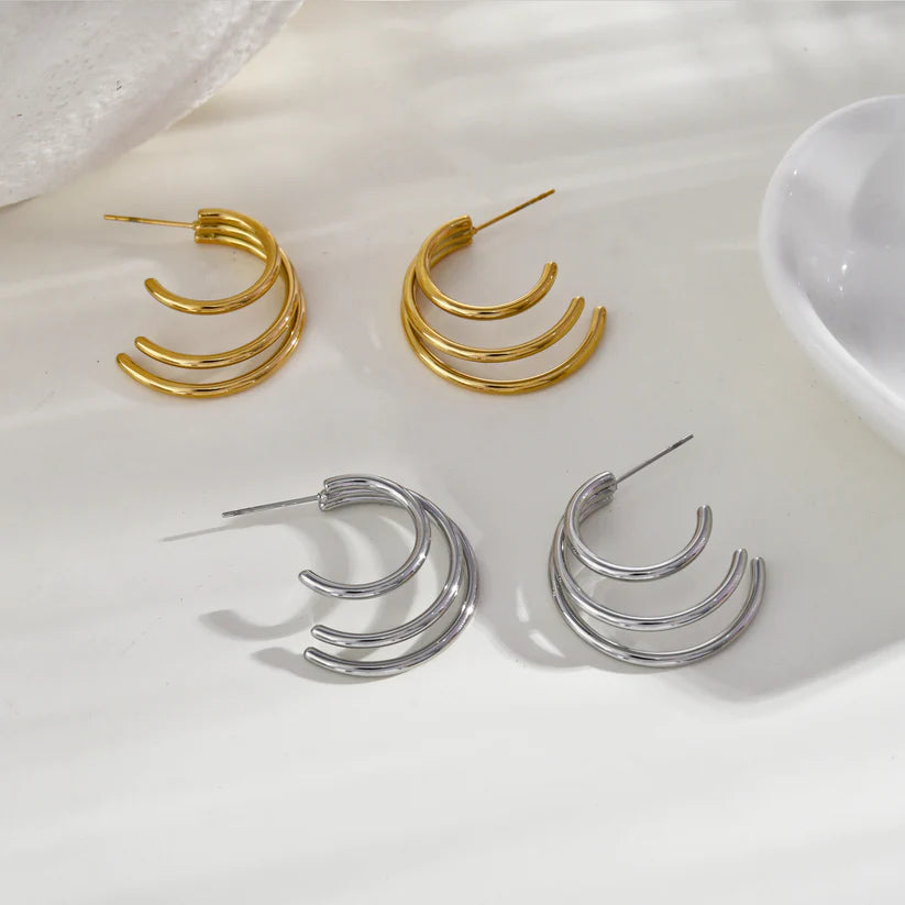 AILSA Triple Stacked Hoop Earrings