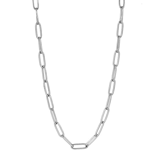 BARNSBURY: Essential Silver Chain Link Paper-Clip Necklace - 22"