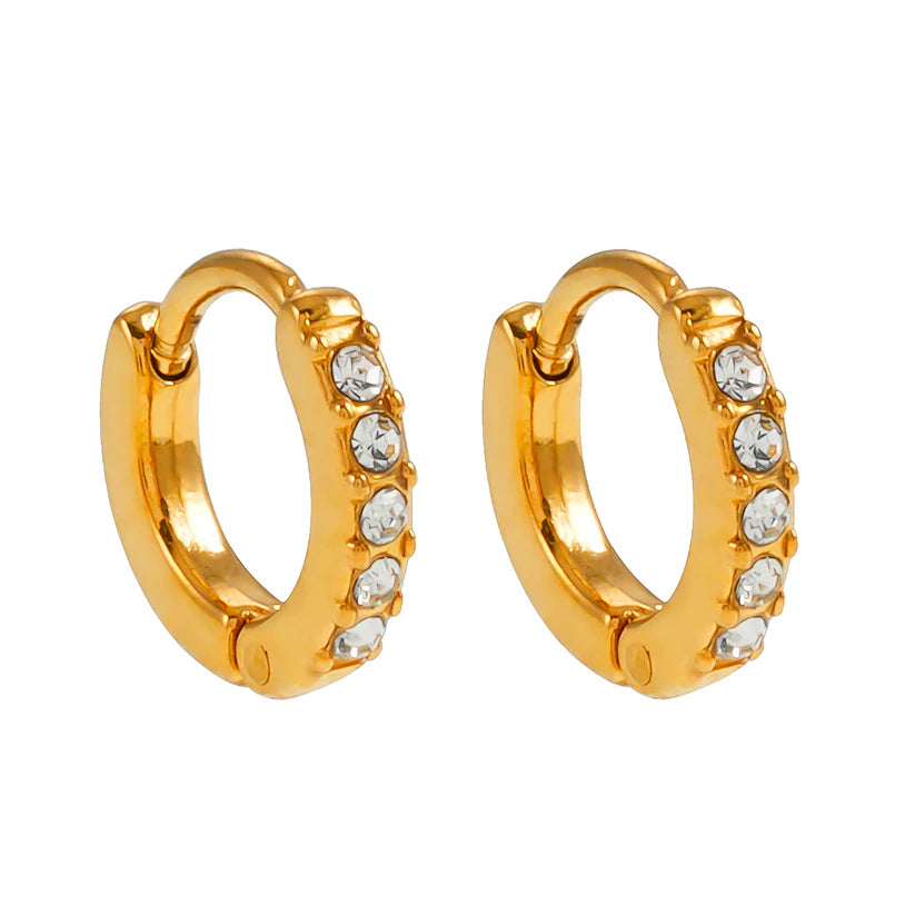 Single Row Pavé Zirconia Mini Hoop Earrings