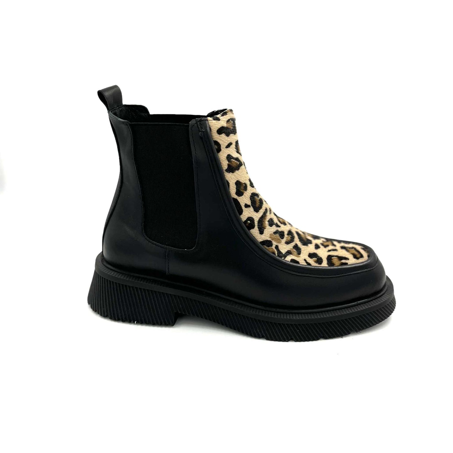 Tyche - Black Leopard Boots