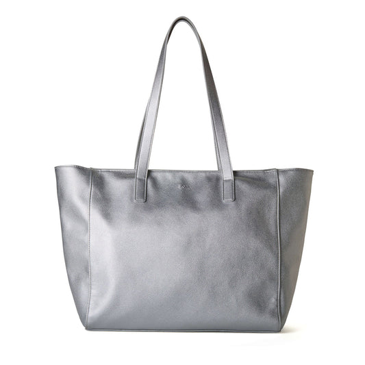 ELIZABETH Large Shopper Tote Bag - Silver