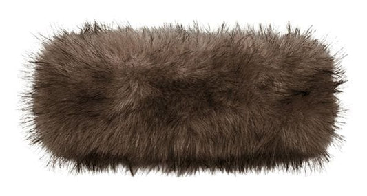 Two Tone Long Fur Headwrap in Brown