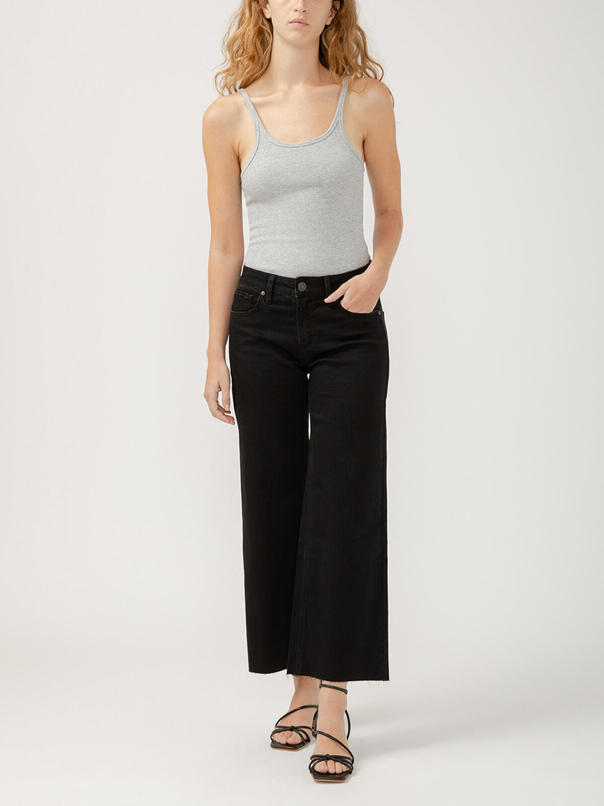SILVER - Suki Mid Rise Wide Leg Luxe Stretch
