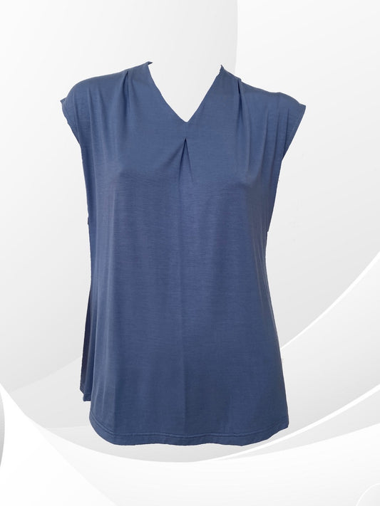 Pleated V-neck top