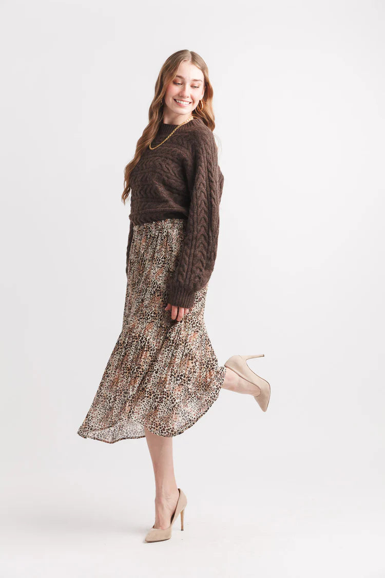 Papillon - Mock Sleeve Cable Knit Sweater