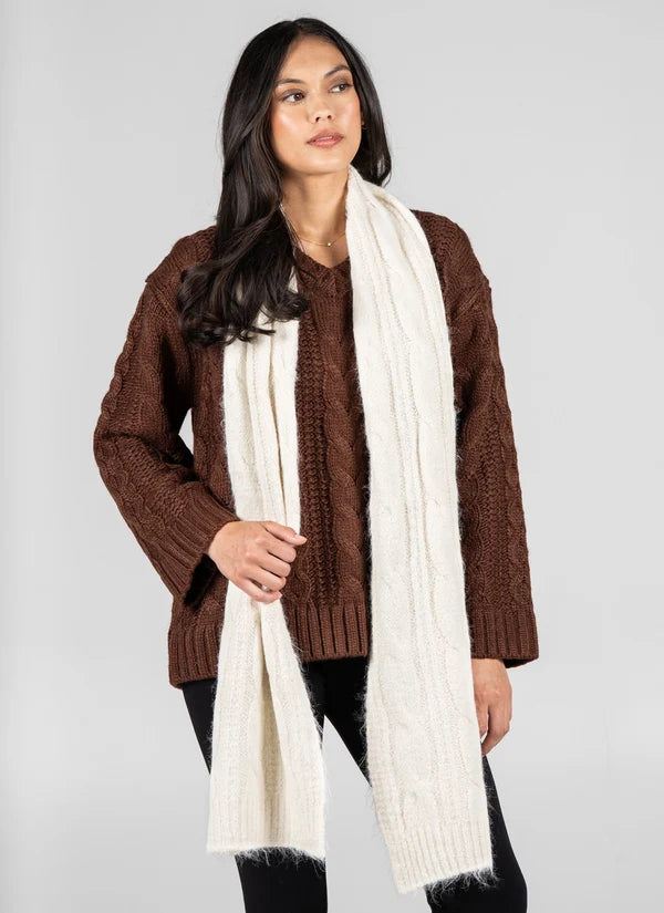 Wool Blend Scarf in Ivory