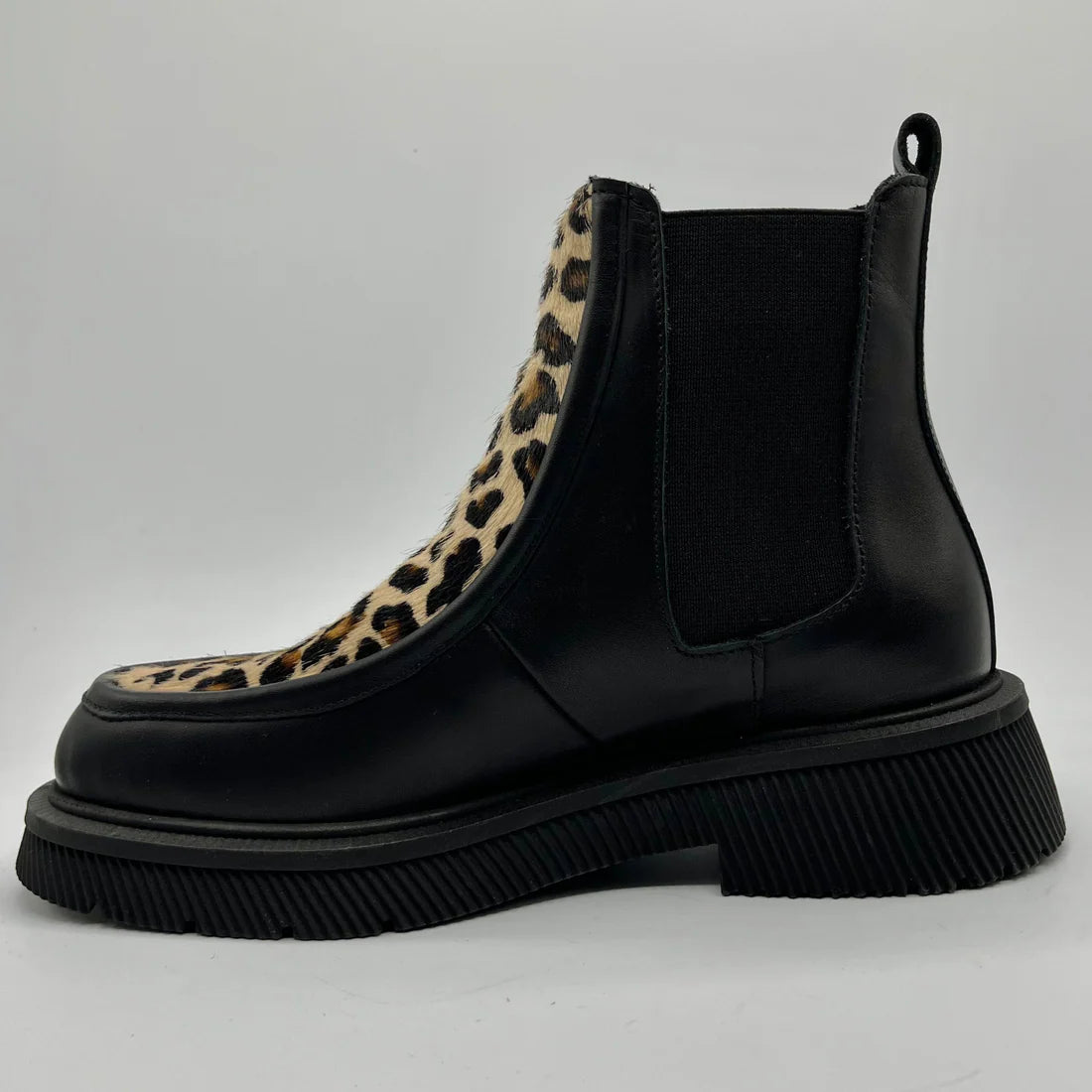 Tyche - Black Leopard Boots