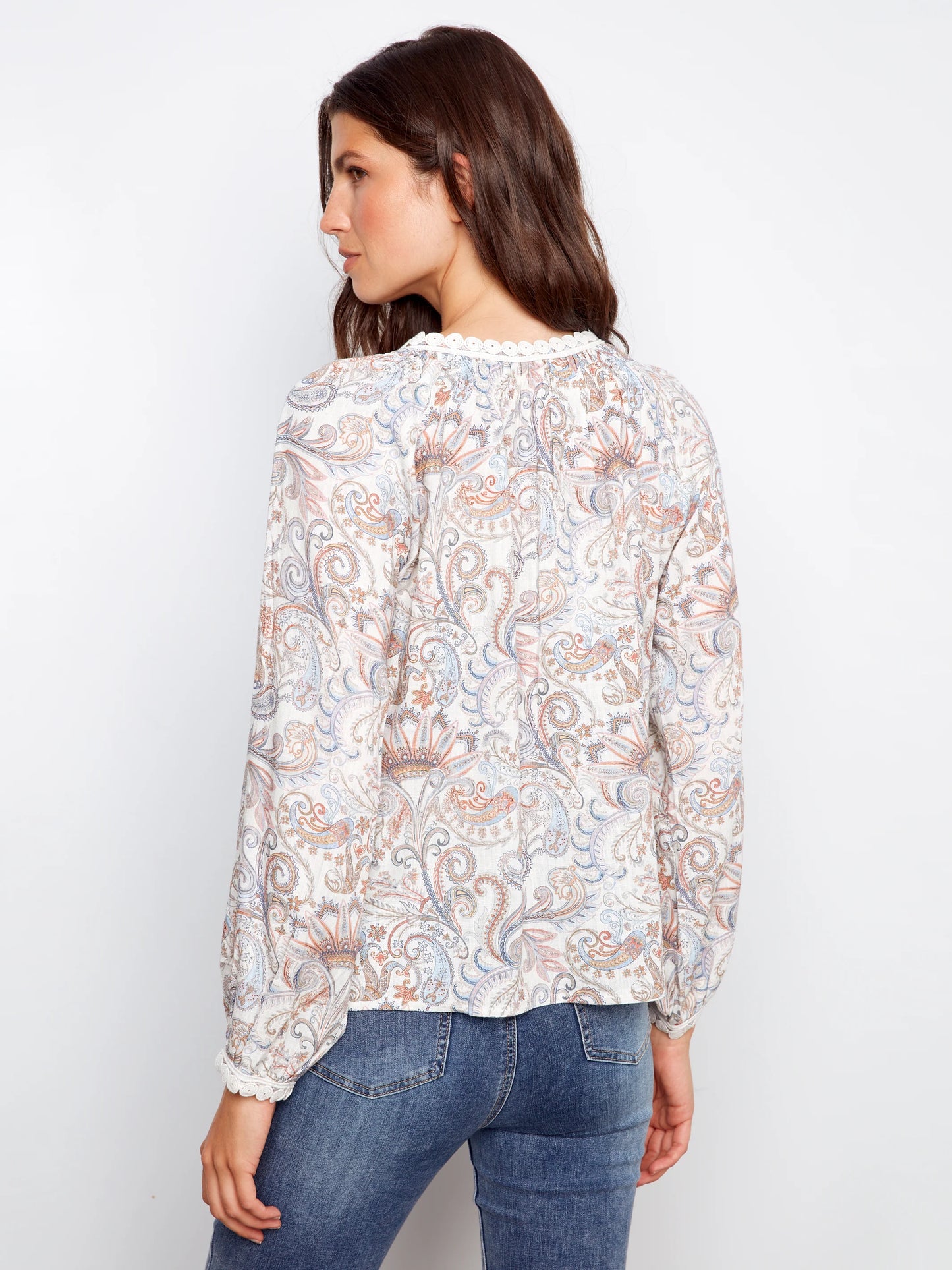 Long sleeve Peasant Blouse - Chintz Print