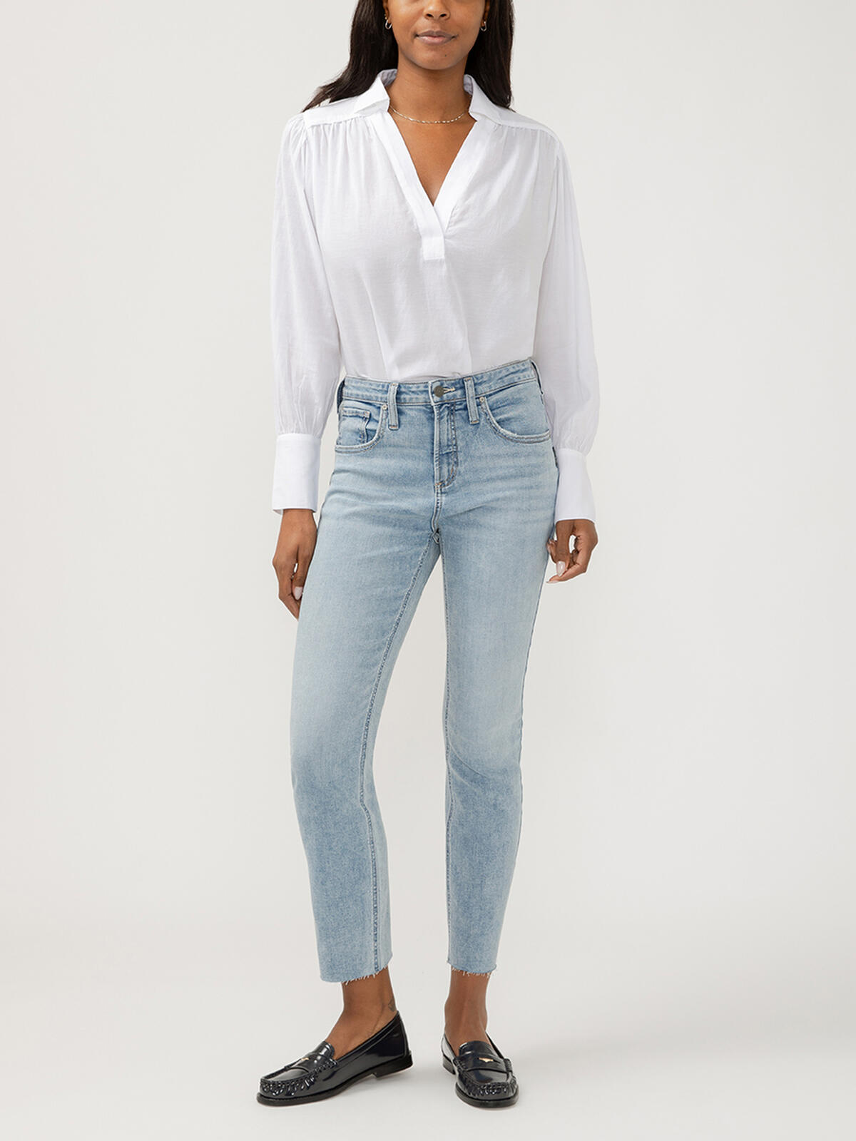 Beau High Rise Slim Leg Ankle Jeans