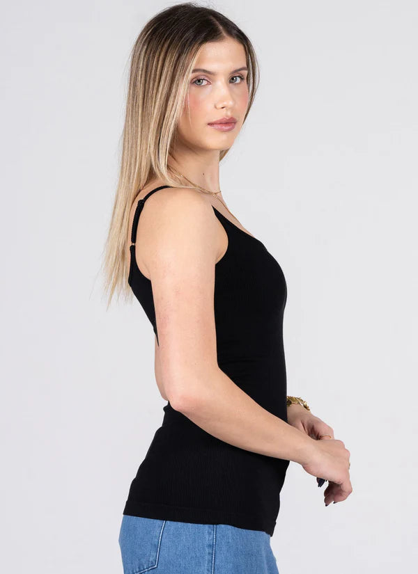 Bamboo Low Cut Cami - black