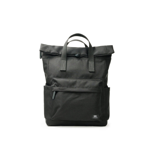 All Black Canfield Roll Top Backpack in Ash