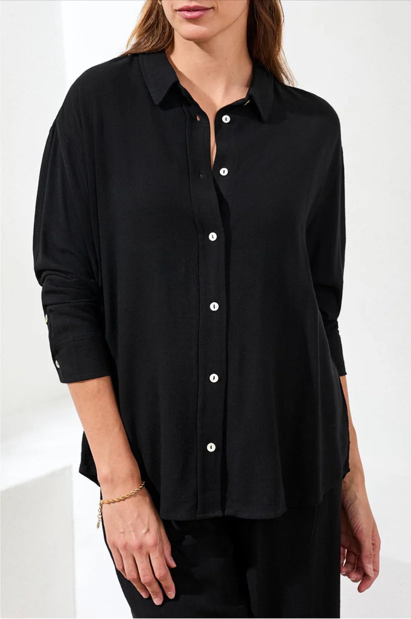 Linen Flowy Button Up Shirt