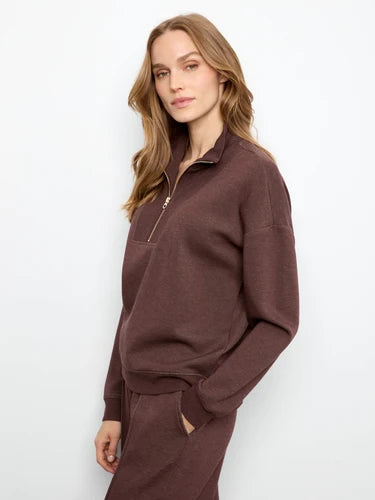 Soft Scuba Half-Zip Sweatshirt - Heather Espresso