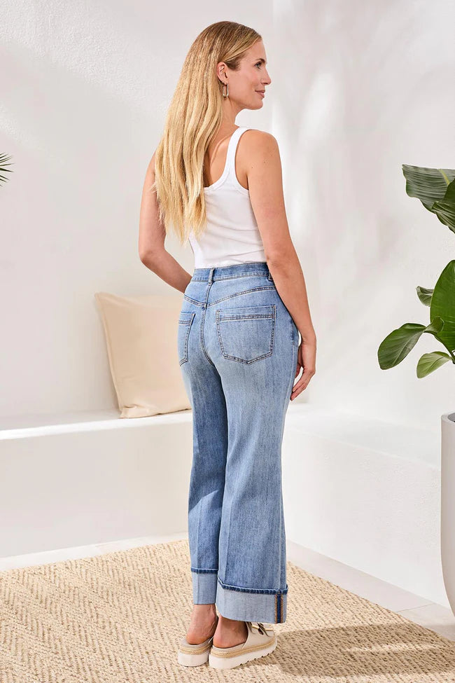 Brooke Cuffed Palazzo Jeans