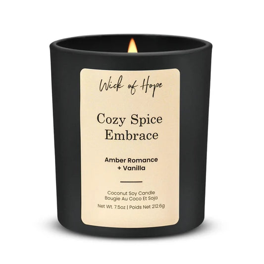 Cozy Spice Embrace Candle | Amber Romance + Vanilla