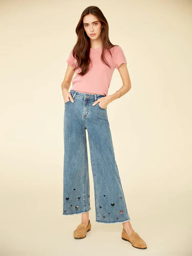 Tencel Ribbed Crew Neck T-Shirt - Carnation