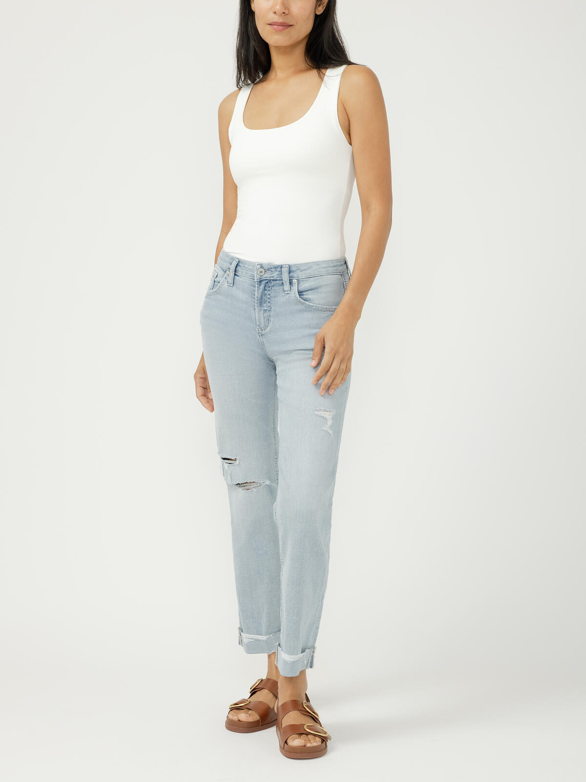 Chelsea Mid Rise Straight Leg Luxe Stretch Jeans