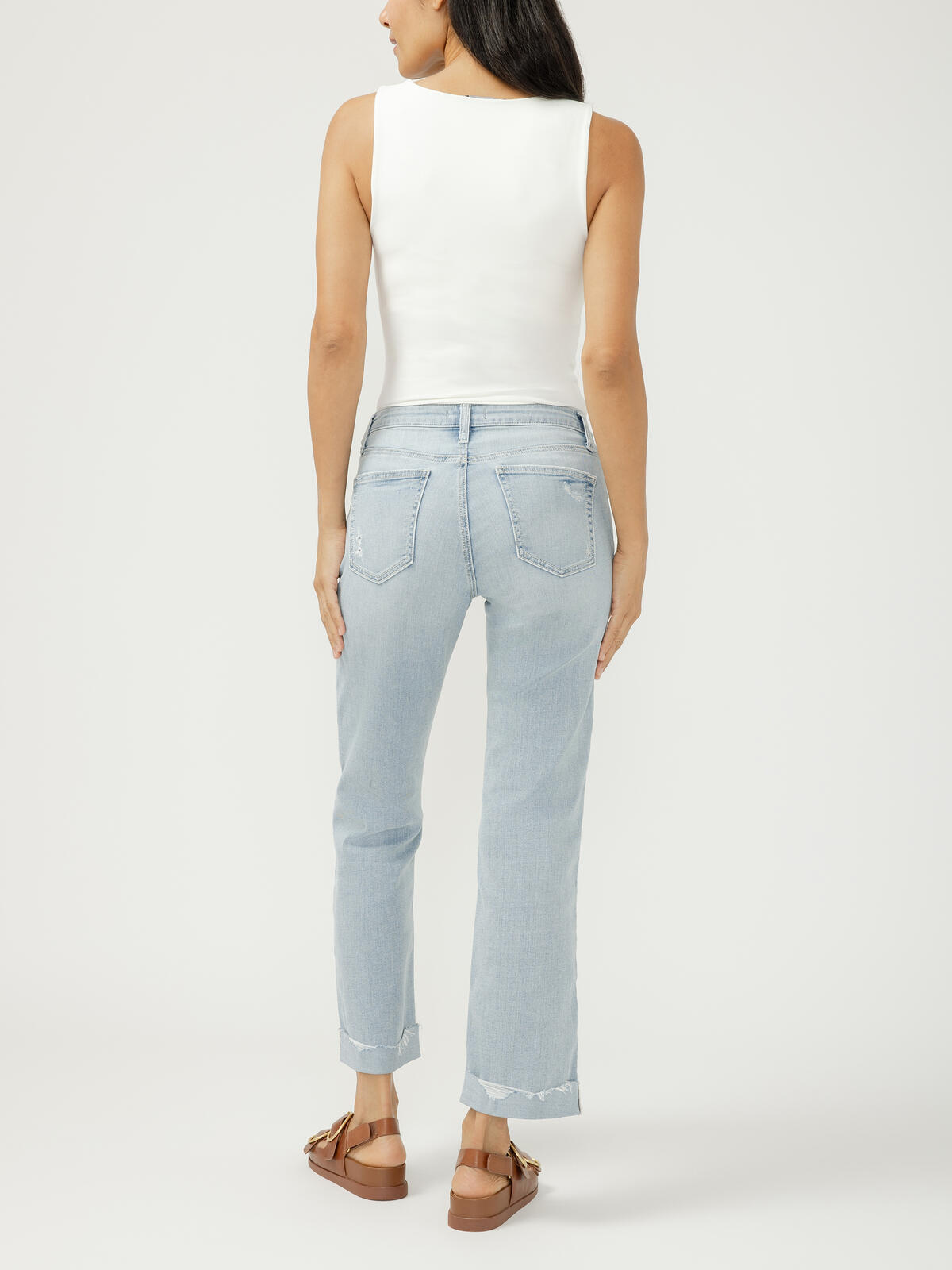 Chelsea Mid Rise Straight Leg Luxe Stretch Jeans