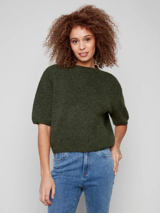 Charlie B - Balloon Elbow Sleeve Knit Sweater - Spruce