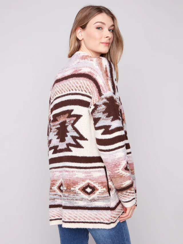 Charlie B - Long Jacquard Cardigan