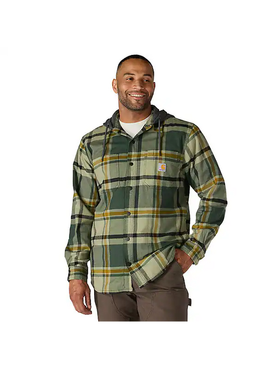 Carhartt- Rugged Flex® Relaxed Fit Flannel Fleece Lined Hooded Shirt Jac