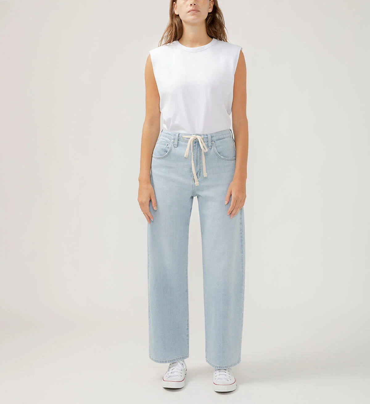 Be Easy Straight Leg Drawstring Jeans