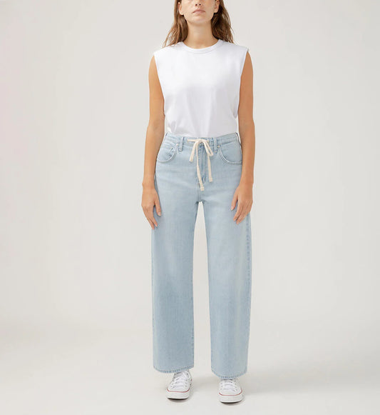 Be Easy Straight Leg Drawstring Jeans