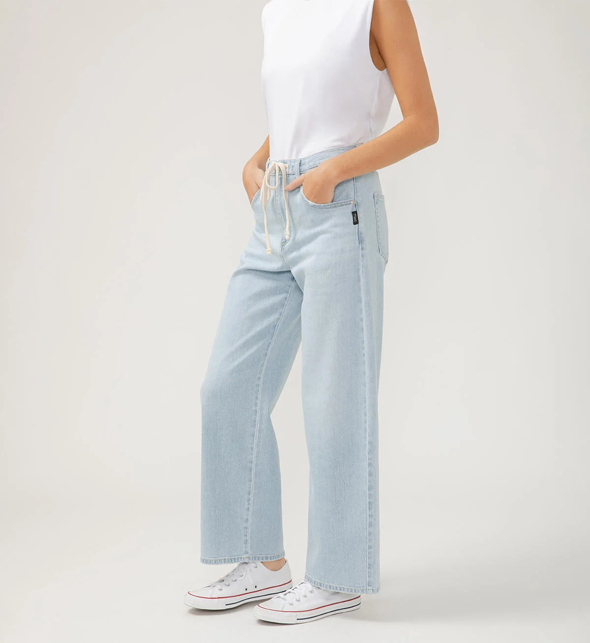 Be Easy Straight Leg Drawstring Jeans