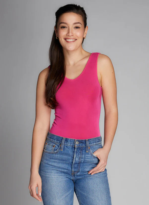 Bamboo Reversible Tank - Fushia