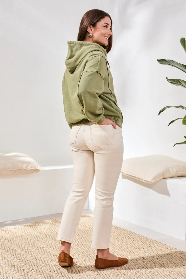 Special Wash Drop Shoulder Zip Up Hoddie