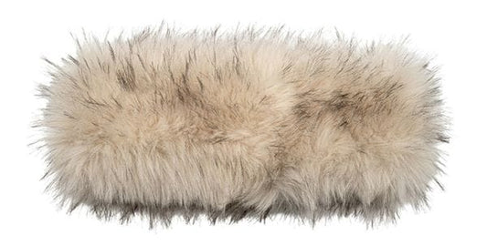 wo Tone Long Fur Headwrap in Beige