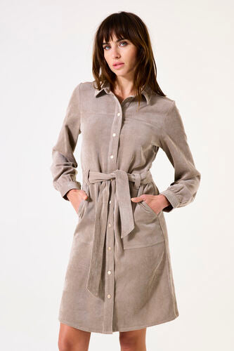 Garcia - Taupe corduroy dress