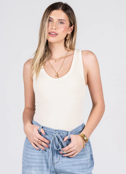 Seamless Textured Tank - Ivory